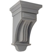 Ekena Millwork 5 1/2"W x 5 1/2"D x 10"H Raised Fluting Wood Vintage Decor Corbel, Pebble Grey CORWD05X05X10RAPG